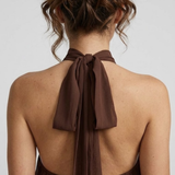 Robe Mini Col Montant Halter Dos Nu Volants Étagés