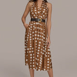 Robe Midi Halter à Pois