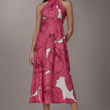 Robe Midi à Bretelles Fleurie