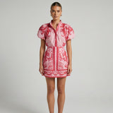 Robe de cocktail en lin floral