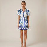 Robe de cocktail en lin floral