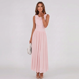 Robe Midi Plissée à Encolure Drapée