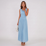 Robe Midi Plissée à Encolure Drapée