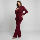 Ensemble Pantalon Blazer Col Montant