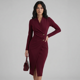 Robe Midi Croisée Boutonnée