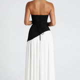 Robe Maxi Bustier Corset Foulard Fente Haute